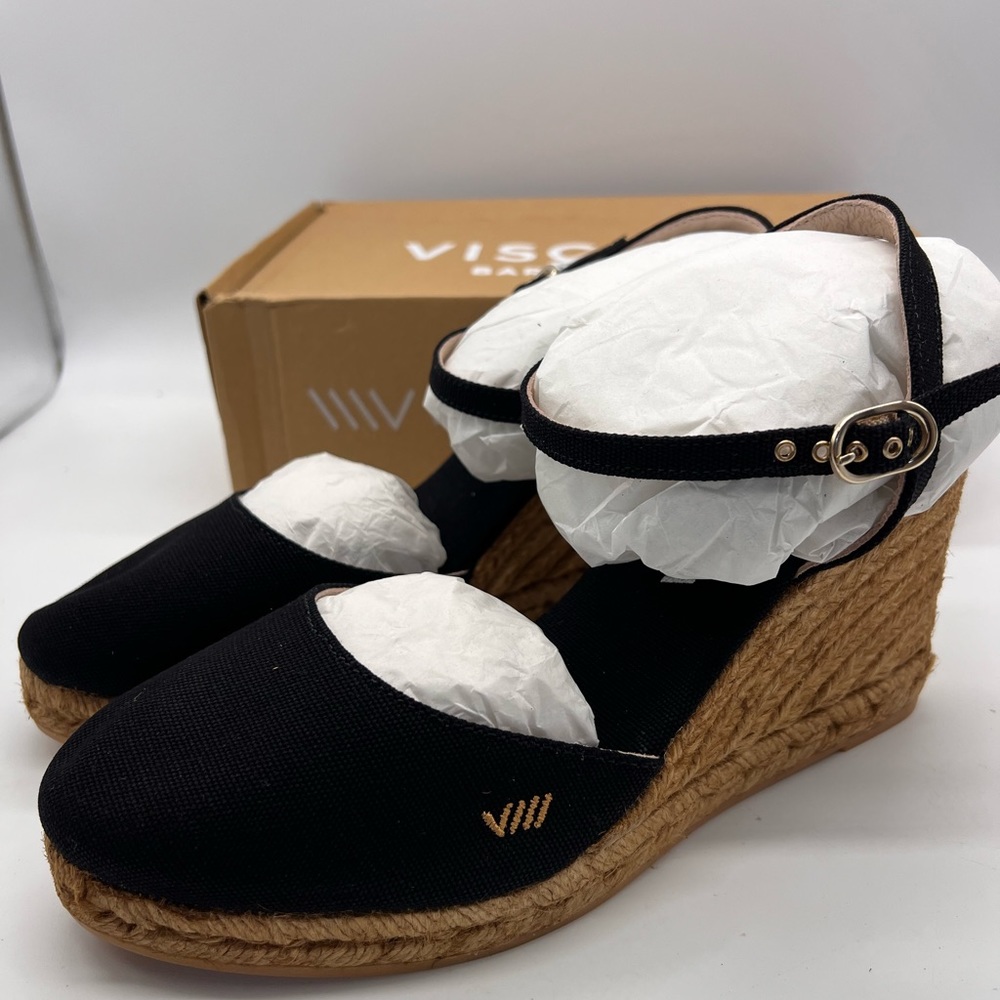 Viscata Peratallada Espadrille Canvas Wedges Spain Handmade 3 ½” Heel Women's 9 - Picture 5 of 16